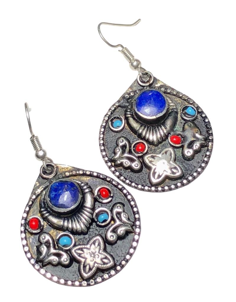 Lapis Lazuli Brass Earrings Jewelry Christmas (1 of 4)
