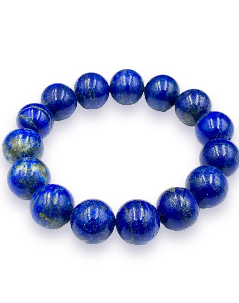 Lapis Lazuli Beaded Bracelet With Pyrite (1 of 3)