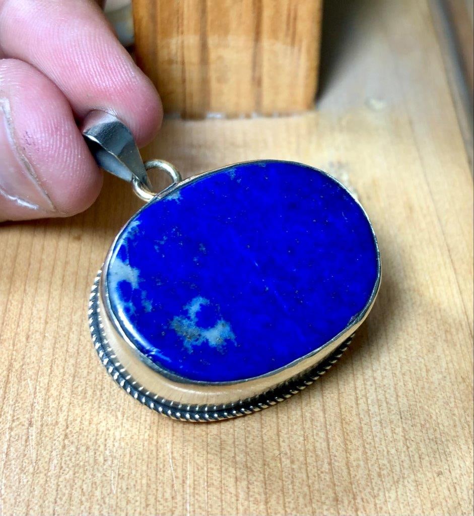 Lapis Lazuli Pendant - Old Lapis Lazuli Necklace (1 of 3)