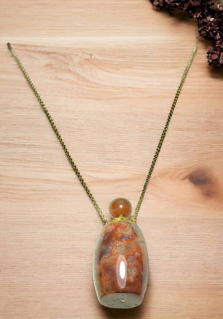 Laguna Crazy Lace Agate Necklace - Red Agate Pendant Gemstone Necklace (1 of 4)