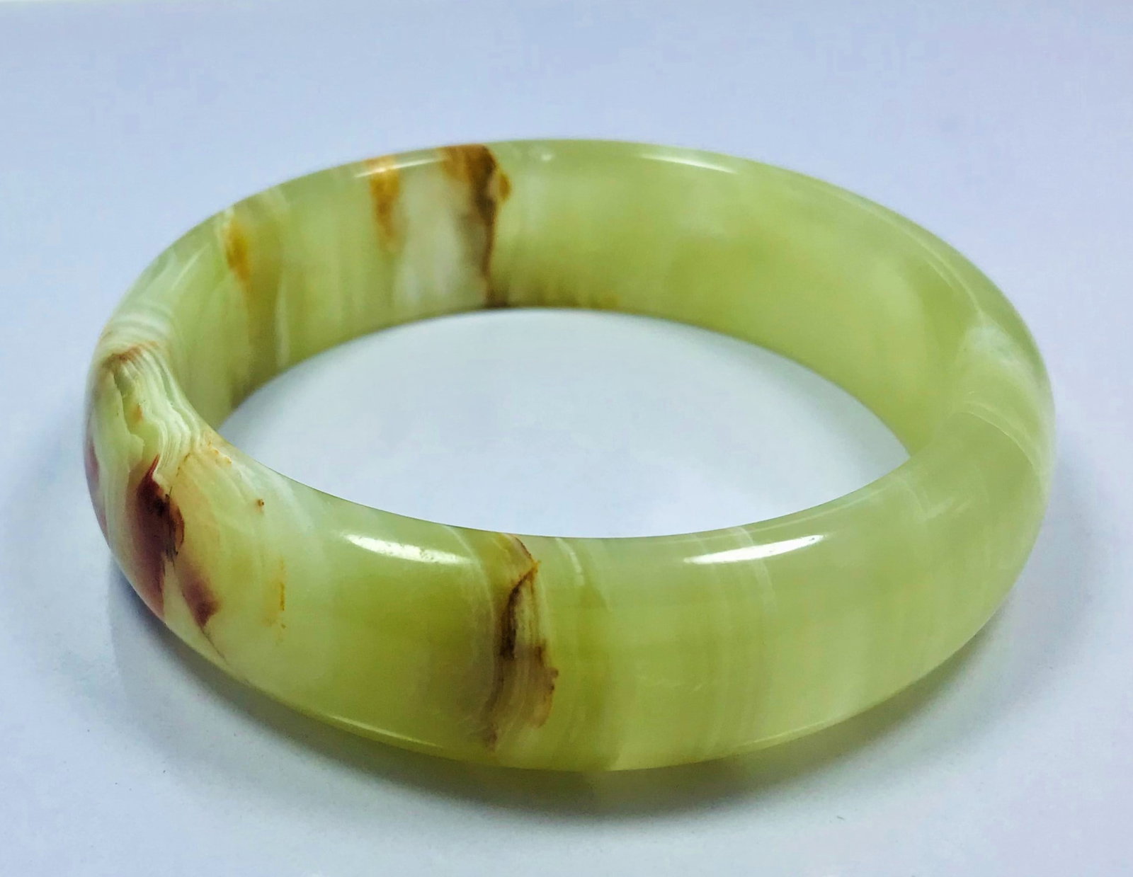 Onyx Beautiful hand bangle light green mix color - 73.5G: Onyx Beautiful hand bangle light green mix color - 78.5mm - 73.5G Shipping: $23.00. Shipping rates are determined by Parcel weight and destination.
