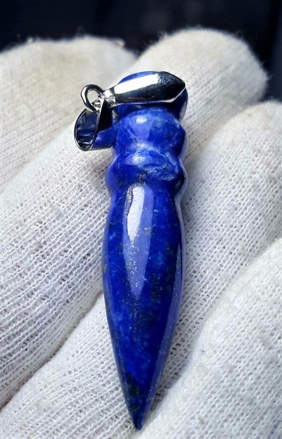 Royal Blue Lapis Lazuli Silver Pendant: Royal Blue Lapis Lazuli Silver Pendant Jewelry Pendants Beautiful Jewelry 50X11X11 mm Shipping: $23.00. Shipping rates are determined by Parcel weight and destination.