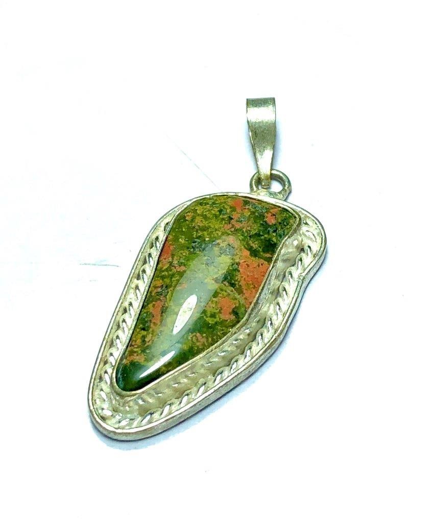 Natural Multi Color Agate Pendant in Silver (1 of 3)