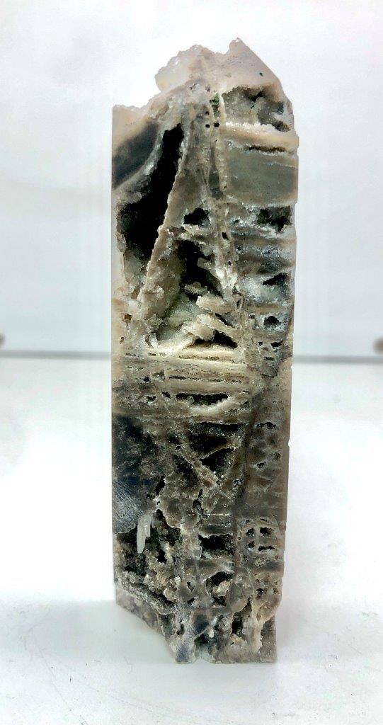 Spiralite Tower Naturally Etched High Quality Crystal Specimen 450 Grams Decorative Healing Stone: Discover a stunning 450 grams Spiralite Tower naturally etched with unique crystal patterns and beautiful natural texture. A high quality mineral specimen perfect for crystal collectors, home decor, m