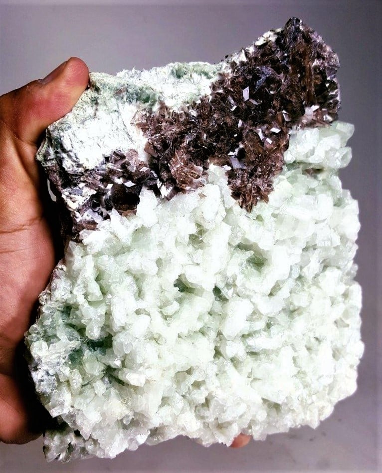 2KG Axinite With Calcite Specimen From Skardu Pakistan: 2KG Axinite With Calcite Specimen From Skardu PakistanShipping Rate: $90.00 .shipping rates are determined by Parcel weight and destination.Combined shipping: We offer combine shipping on multiple ite