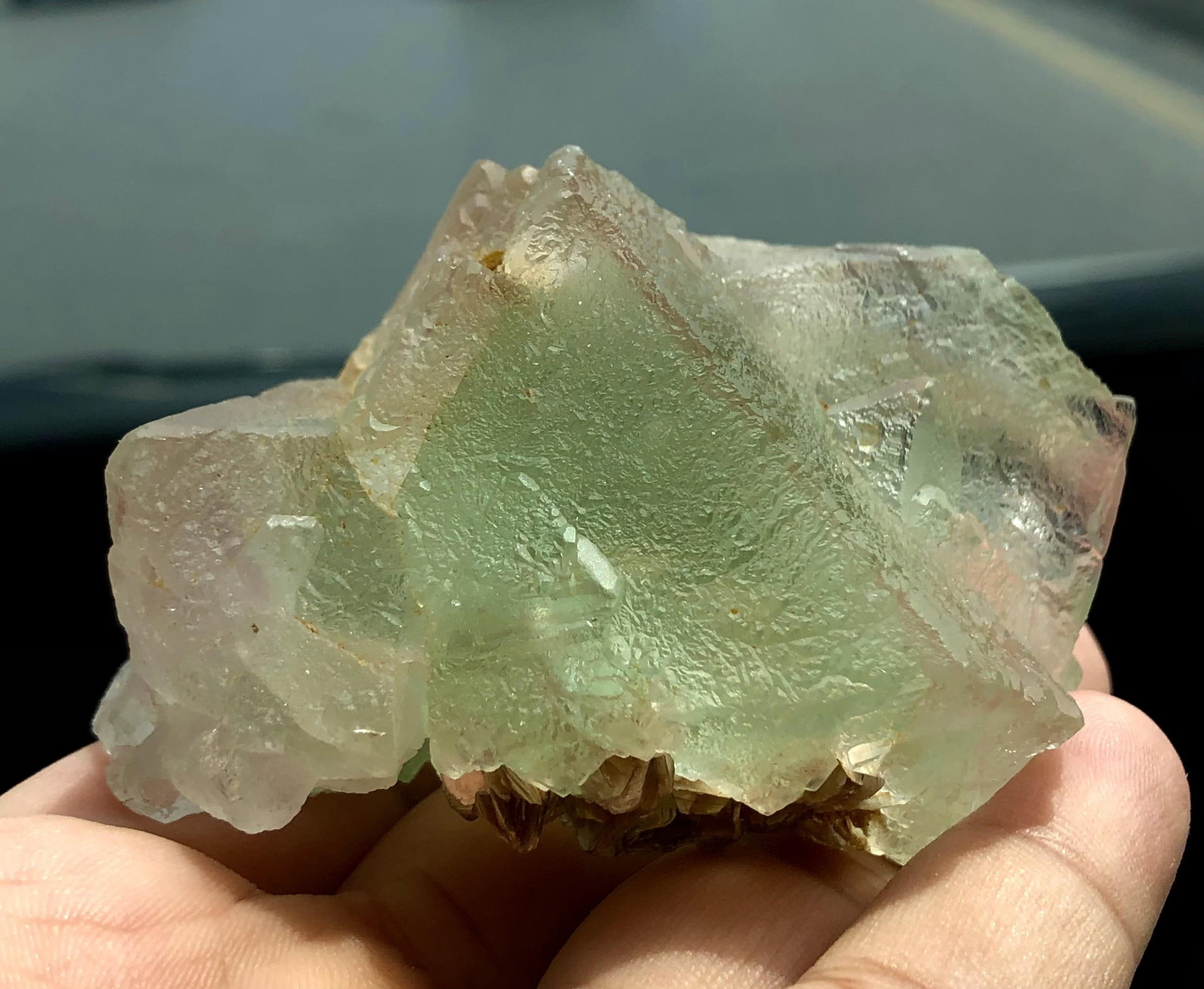 Greenish Pink Amazing Terminated Fluorite Crystal From Skardu Valley - 234 grams - 80X72X50 mm (1 of 7)