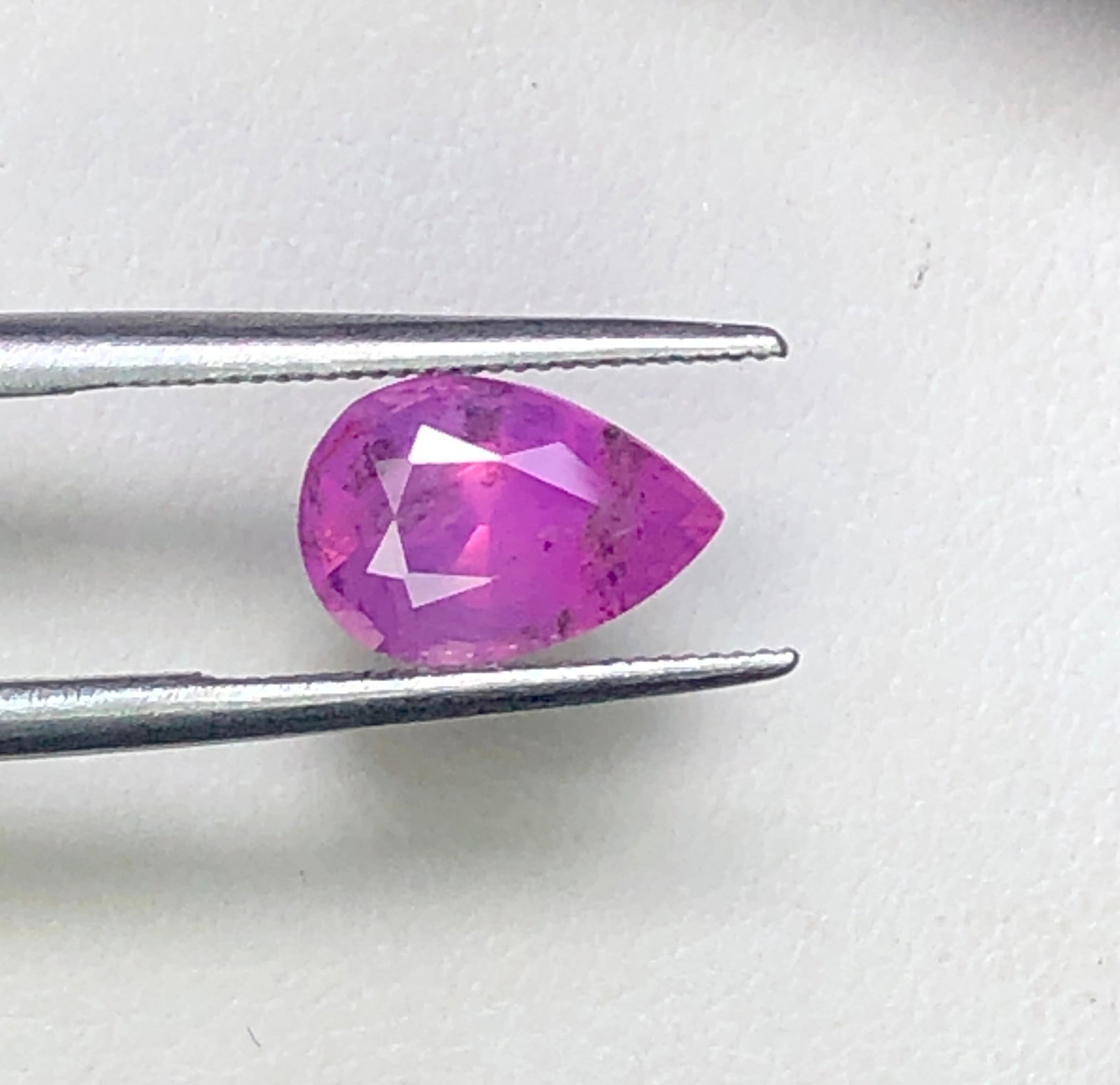 1.95 Carats Pear Shape Natural Pink Sapphire Gemstone - 9X6X5 mm: 1.95 Carats Pear Shape Natural Pink Sapphire Gemstone - 9X6X5 mm Shipping Rate: $15.00 .shipping rates are determined by Parcel weight and destination.Combined shipping: We offer combine shipping on m