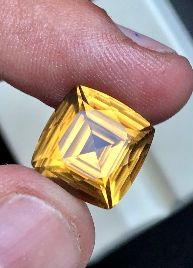 Natural Lemon Quartz Loose Gemstone Premium Quality Yellow Quartz - 8.60 Carats - 12X12X9 mm (1 of 4)
