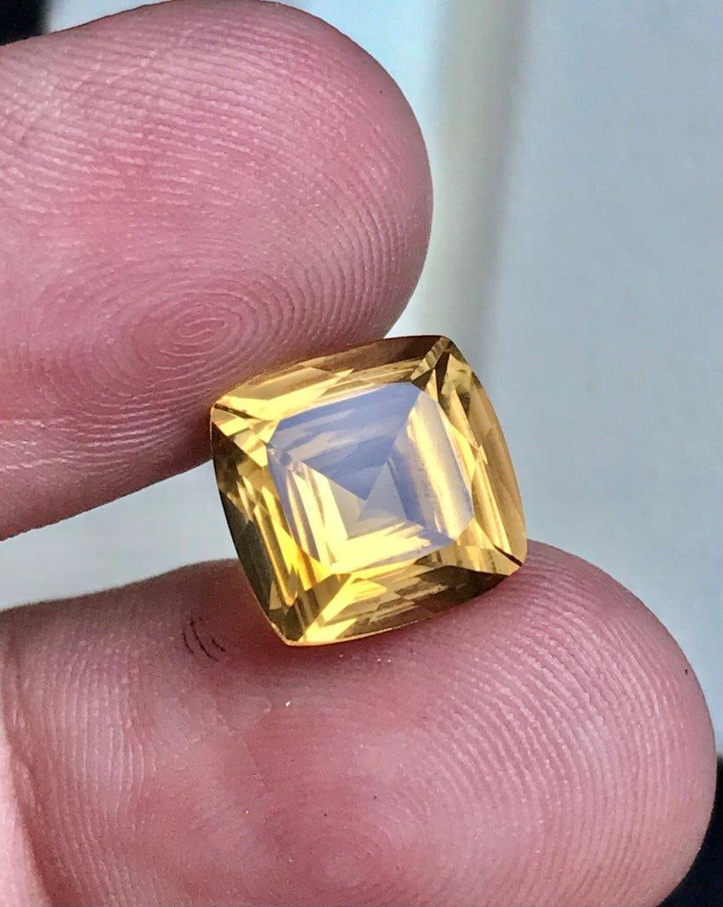 Natural Lemon Quartz Beautiful Yellow Quartz Gemstone for Jewelry - 7.45 Carats 12X12X8.5 mm (1 of 5)