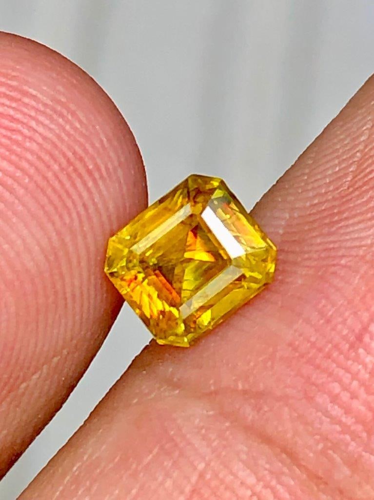 1.25 Carats Natural Sphene Loose Gemstone | Brilliant Faceted Collector Gem | 6x5x4 mm: Discover this beautiful 1.25 carat Natural Sphene loose gemstone, measuring 6 ? 5 ? 4 mm. Sphene, also known as Titanite, is prized for its exceptional brilliance and attractive dispersion. This natur