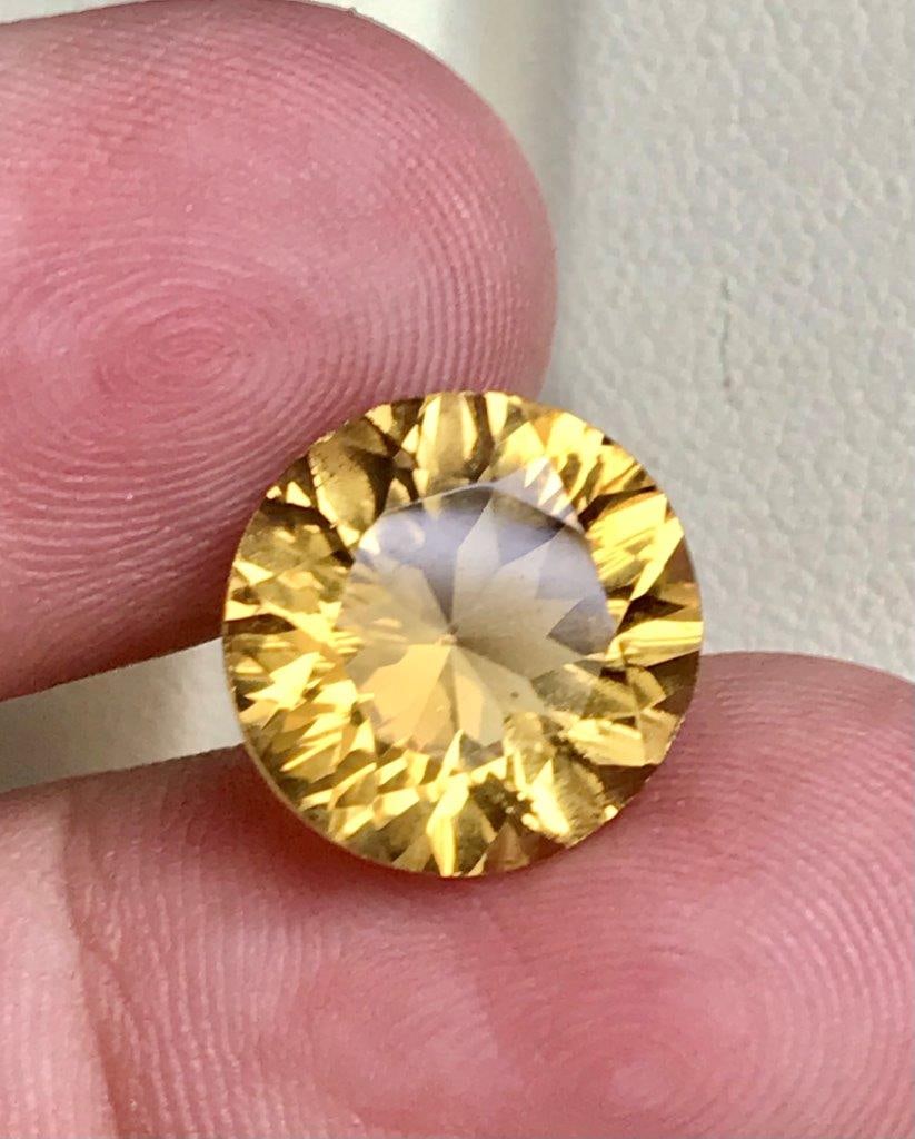 Natural Lemon Quartz Gemstone Sparkling Faceted Loose Gem for Jewelry - 5.75 Carats - 12X12X7 mm: Natural Lemon Quartz Gemstone Sparkling Faceted Loose Gem for Jewelry - 5.75 Carats - 12X12X7 mmShipping: