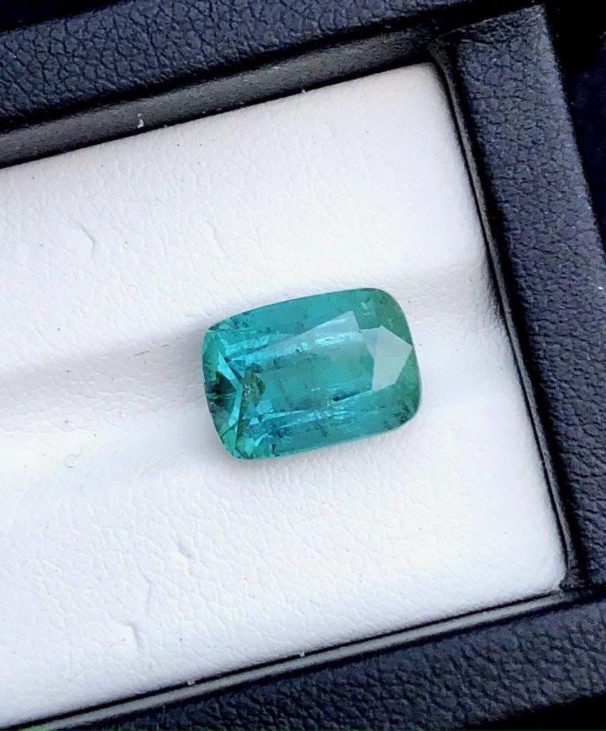 5.45 Carats Natural Blue Lagoon Tourmaline Gemstone - 12X8X7 mm (1 of 4)