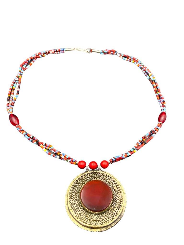 Hand Made Afghani Agate Necklace: Hand Made Afghani Agate NecklaceShipping Rate: $23.00 .shipping rates are determined by Parcel weight and destination.Combined shipping: We offer combine shipping on multiple items purchased to reduce