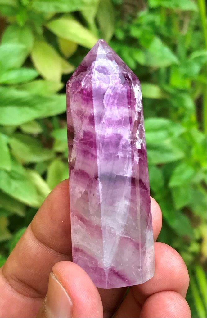 Natural Fluorite Crystal Tower Beautiful Polished Healing Crystal - 57.38 Grams - 68X19X17 mm (1 of 6)