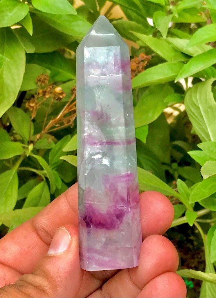 Natural Green Fluorite Tower Beautiful Polished Crystal Obelisk - 97.39 Grams - 93X22X20 mm (1 of 2)