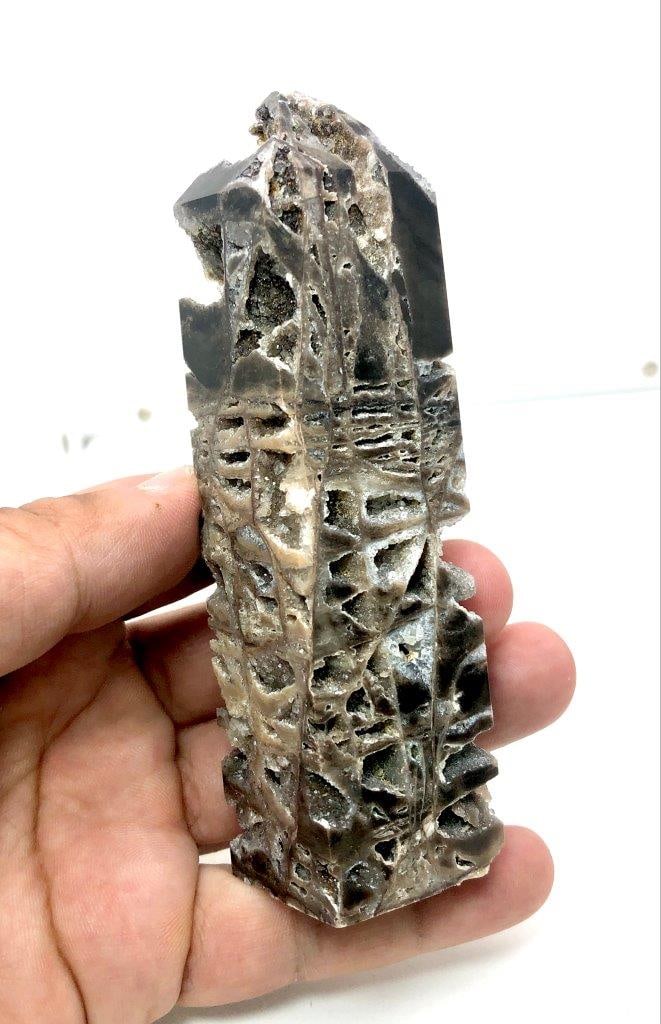 Spiralite Tower Naturally Etched High Quality Crystal Specimen 450 Grams Decorative Healing Stone: Spiralite Tower Naturally Etched High Quality Crystal Specimen 450 Grams Decorative Healing Stone Shipping: $45.00. Shipping rates are determined by Parcel weight and destination.