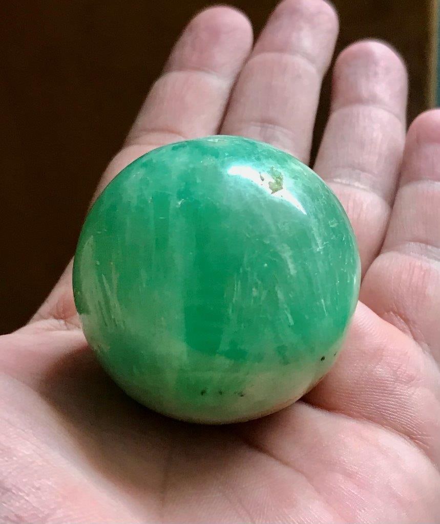 Natural Turquoise Color Aragonite Sphere Beautiful Crystal Specimen - 150 Grams - Diameter 50 mm (1 of 4)