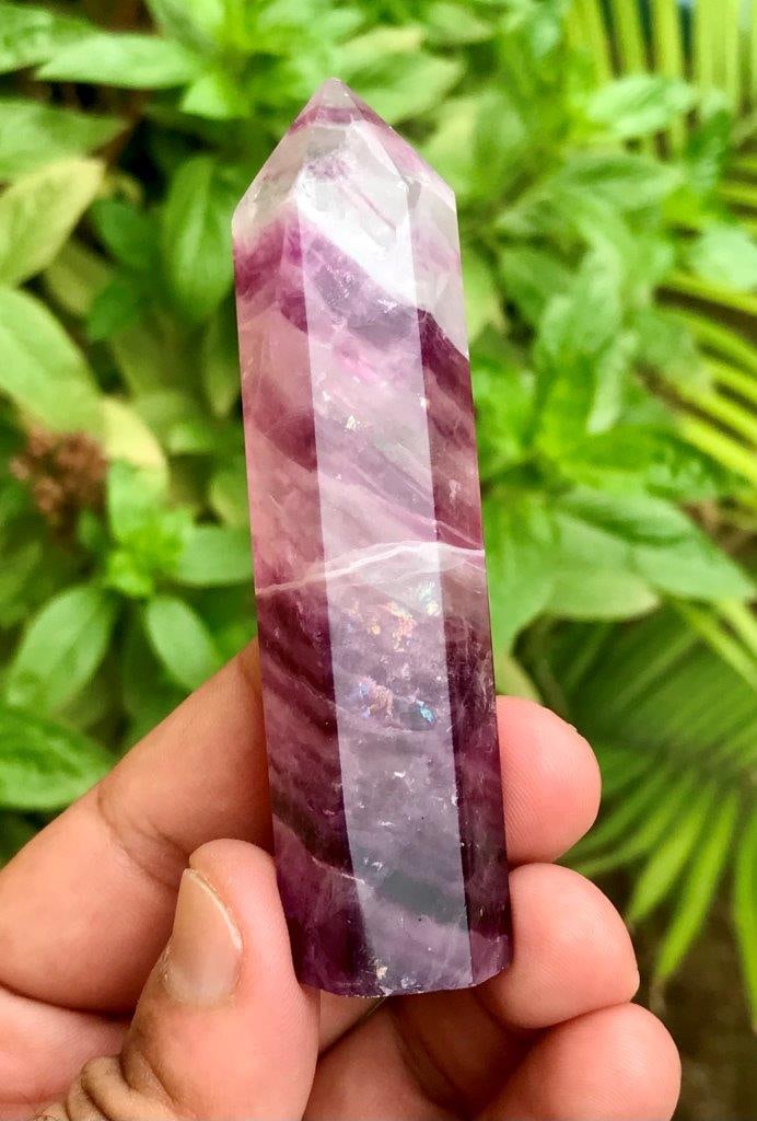 Rainbow Fluorite Tower Natural Banded Crystal Point for Collection - 82.45 Grams - 85X15X14 mm: Rainbow Fluorite Tower Natural Banded Crystal Point for Collection - 82.45 Grams - 85X15X14 mm Shipping: $30.00. Shipping rates are determined by Parcel weight and destination.