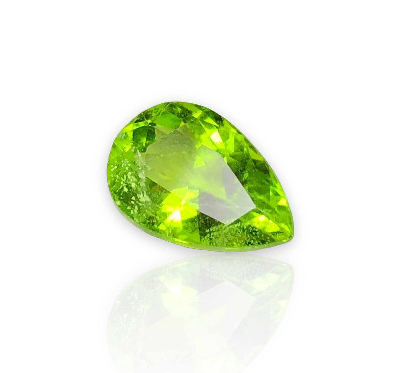 5.45 Carats 7up Color Pear Shape Natural Peridot - 14X10X6 mm (1 of 3)