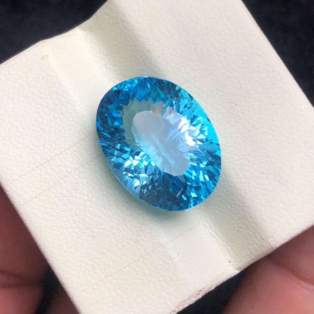 22.45 cts Swiss Blue Topaz Loose Gem ? Perfect Gift for Gem Lovers - 19X14X10 mm: 22.45 cts Swiss Blue Topaz Loose Gem ? Perfect Gift for Gem Lovers - 19X14X10 mmShipping Rate: 23$ WorldWideshipping rates are determined by Parcel weight and destination.Combined shipping: We offer c