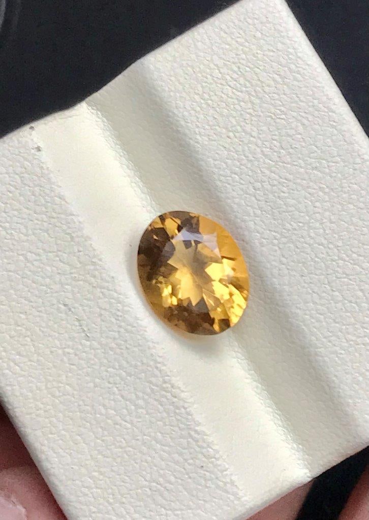 3.95 carats Rare Natural Lemon Quartz Stunning Yellow Loose Gemstone - 12X10X7 mm: 3.95 carats Rare Natural Lemon Quartz Stunning Yellow Loose Gemstone - 12X10X7 mmShipping: