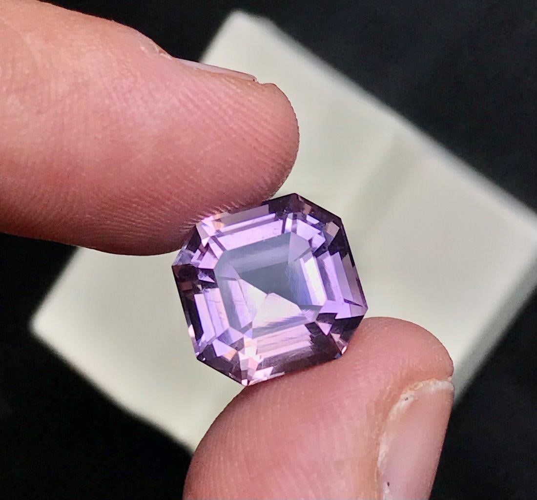 7.05 Carats Natural Asscher Cut Amethyst Loose Gemstone Premium Purple Gem - 12X12X8 mm: 7.05 Carats Natural Asscher Cut Amethyst Loose Gemstone Premium Purple Gem - 12X12X8 mm SHIPPING: 23$ Worldwide