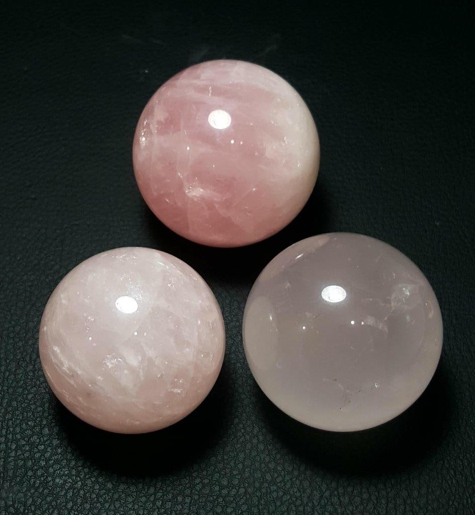 Rose Quartz Spheres - 390 Grams: Rose Quartz Spheres - 390 GramsShipping Rate: $45.00 .shipping rates are determined by Parcel weight and destination.Combined shipping: We offer combine shipping on multiple items purchased to reduce 