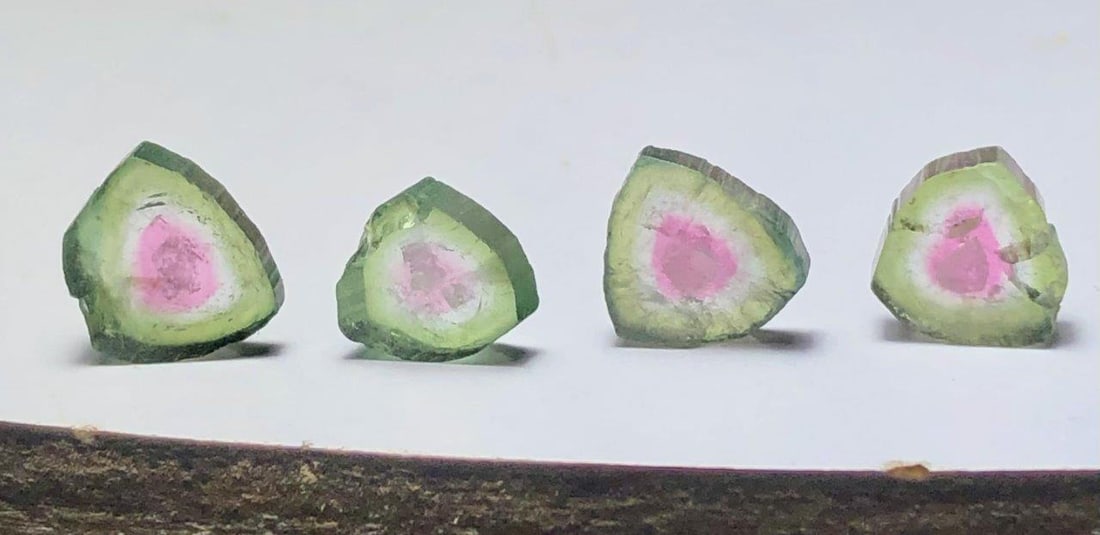 6.35 Carats watermelon tourmaline slices Terminated (1 of 3)
