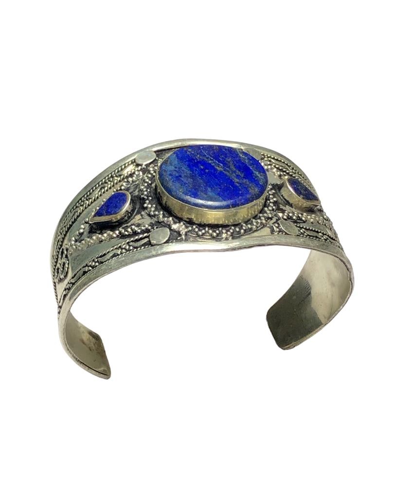 Lapis Lazuli Brass Bracelet - Healing Jewelry (1 of 5)