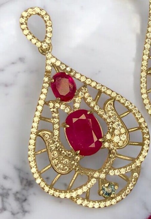 Natural Peridot Earrings ? Sterling Silver ? High-Quality Gemstone Jewelry: Ruby Pendant Necklace In Sterling Silver - Stone Weght - 2.80 Carats - Silver Grams - Sapphire 0.10 Carats Stone Weight: 2.80 CaratsSilver: 3.5 Grams Choose design of your own and we will make it for
