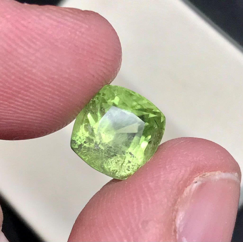 4.25 Carats Natural Green Peridot Loose Gemstone Stunning Color & Luster - 9X9X7 mm: 4.25 Carats Natural Green Peridot Loose Gemstone Stunning Color & Luster - 9X9X7 mm