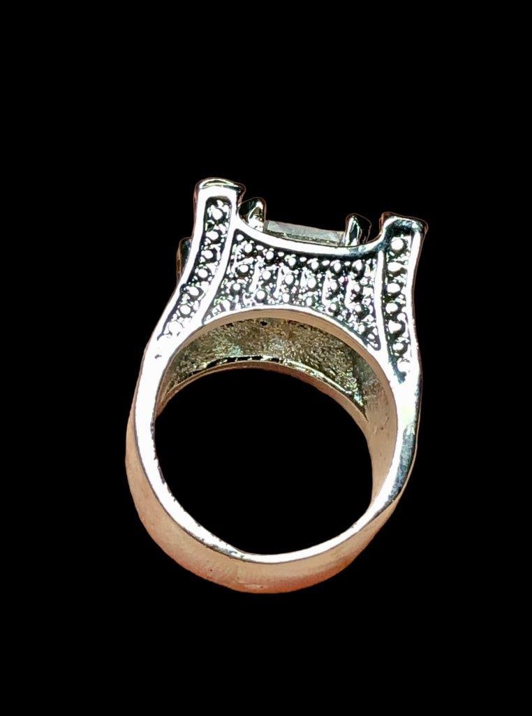 Rhodium Plated, Adjustable Zirconic Copper Ring - 2
