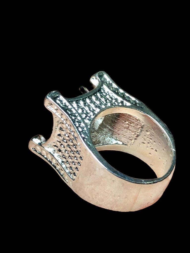 Rhodium Plated, Adjustable Zirconic Copper Ring - 3