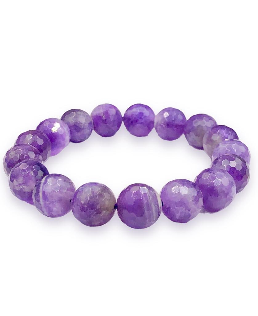 Natural Amethyst Beaded Bracelet - Love Jewelry (1 of 3)