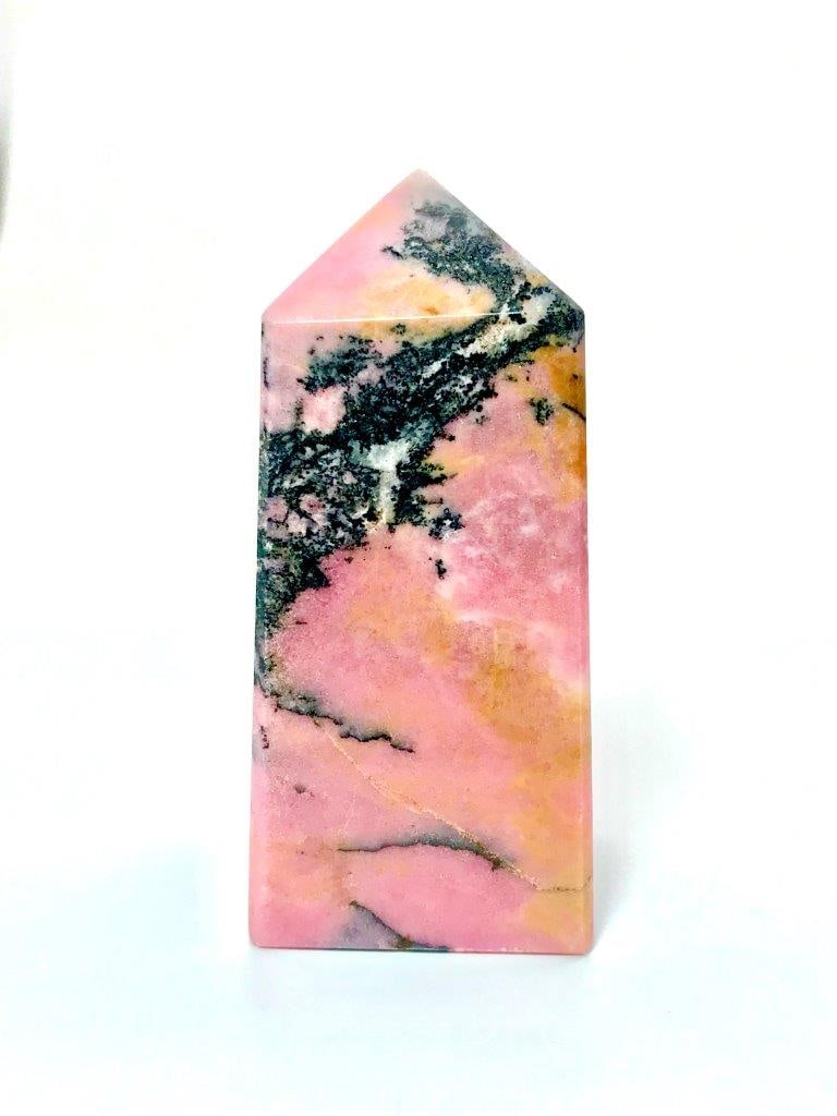Natural Rhodonite Tower Crystal Pink & Black Gemstone Healing Point - 113.69 Grams - 60X24X20 mm: Natural Rhodonite Tower Crystal Pink & Black Gemstone Healing Point - 113.69 Grams - 60X24X20 mm Shipping: $30.00. Shipping rates are determined by Parcel weight and destination.