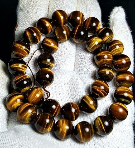 Tiger Eye Beaded Necklace, 8mm (1 of 2)
