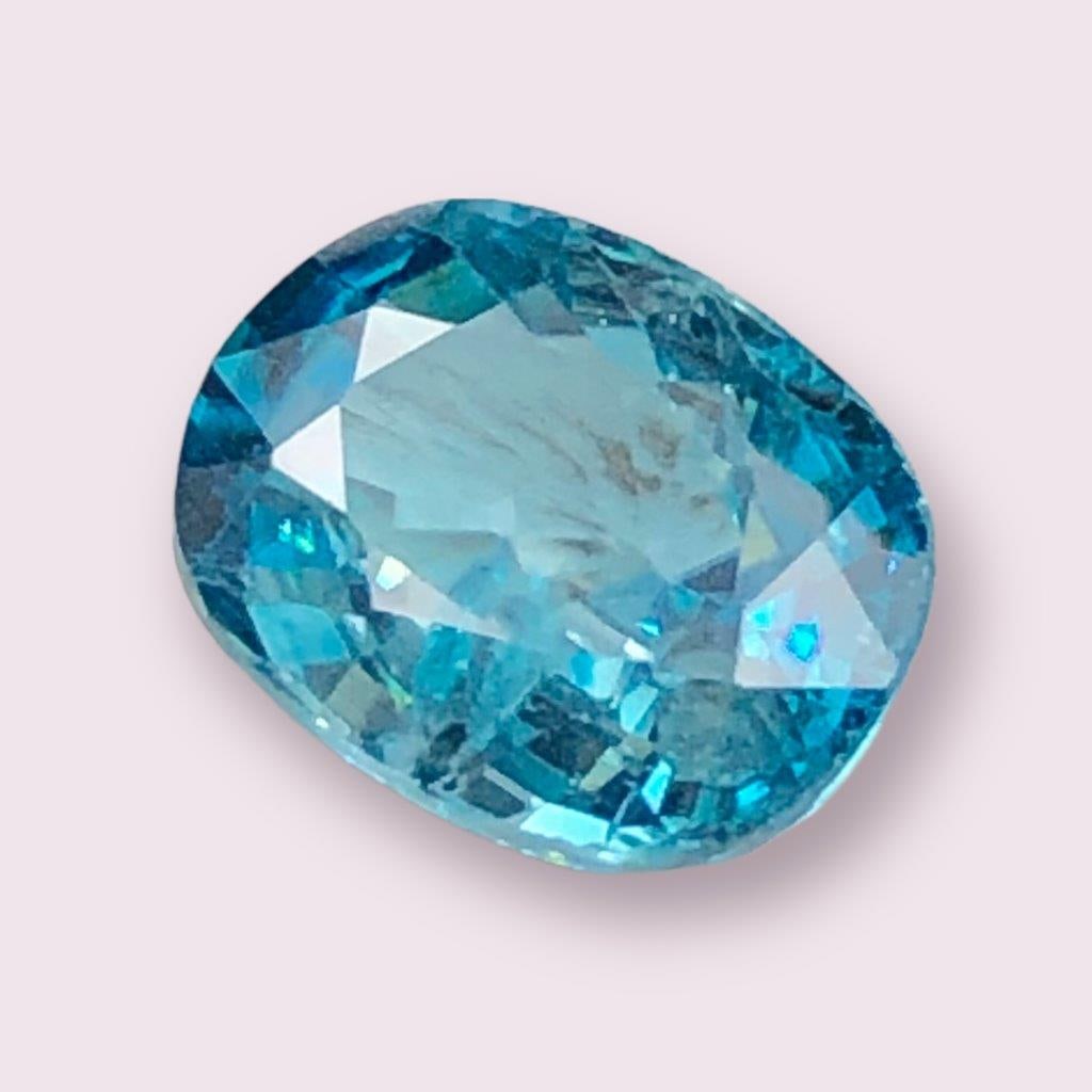2.95 Carats Natural Blue Zircon - 9X7X4 mm (1 of 3)
