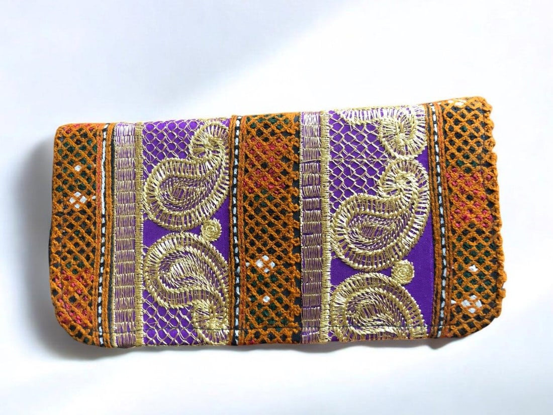 Hand Made Embroidered Textile Wallet (8 x 4 x 1.24 inches, 140g) - Bohemian Clutch: Hand Made Embroidered Textile Wallet (8 x 4 x 1.24 inches, 140g) - Bohemian Clutch FREE SHIPPING: