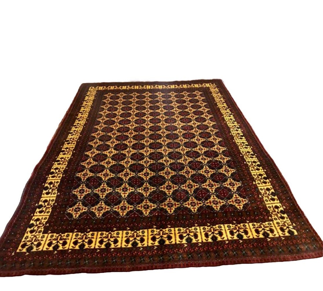 Collector Peice Afghan Handmade Kazak Rug, Turkmen Tribal Rug 3' X 5' (1 of 2)
