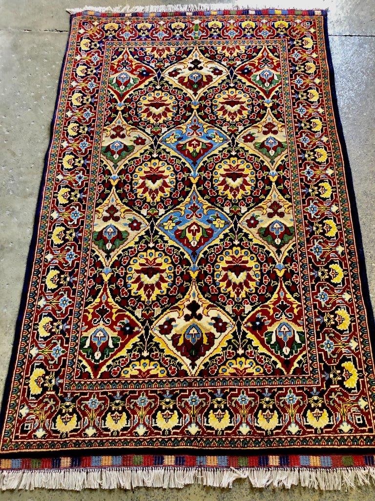 Custom Size Afghan Bukhara rug, Turkmen handmade Wool rug 3' X 5' (1 of 6)