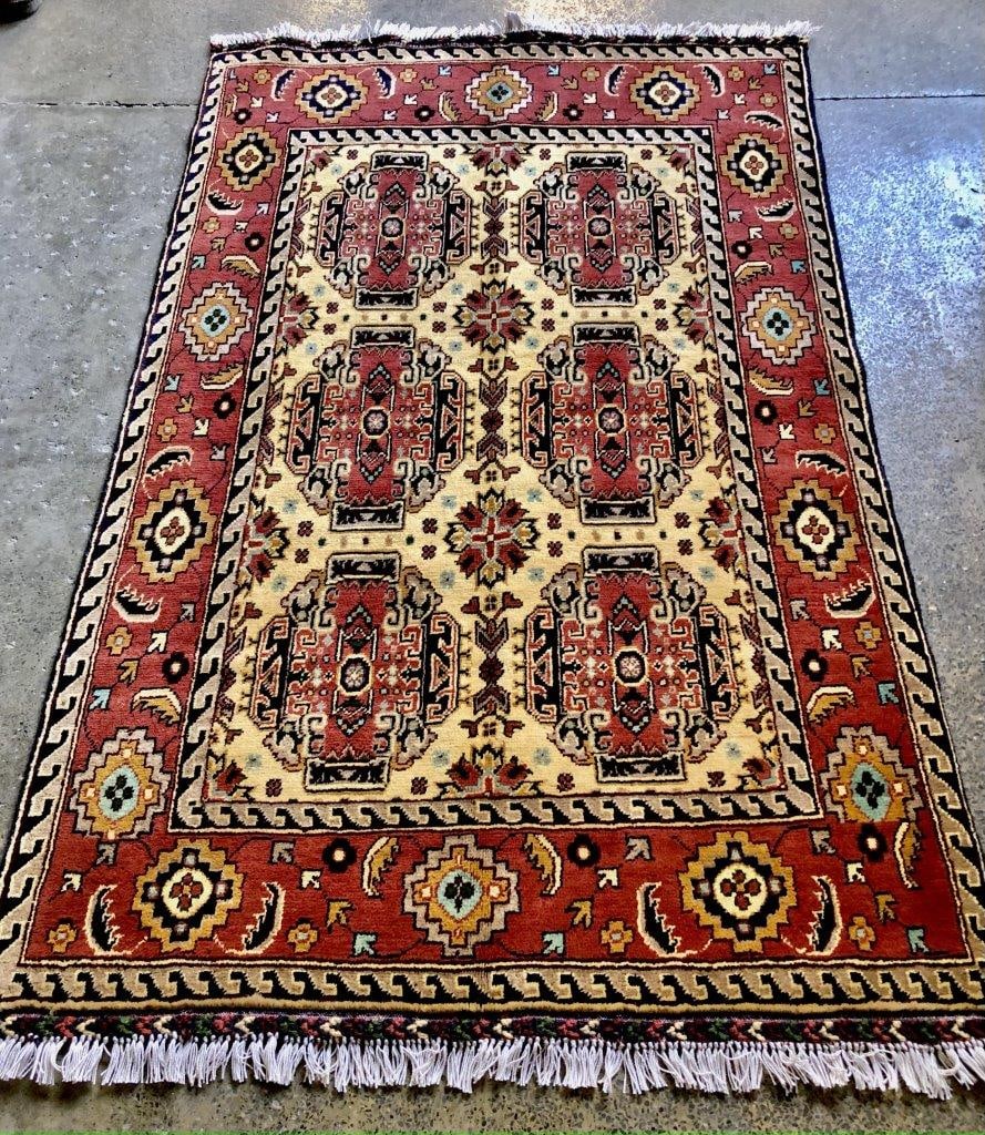Pure Wool Turkish Design Afghan Contemporary Rug 3' X 5' (1 of 6)
