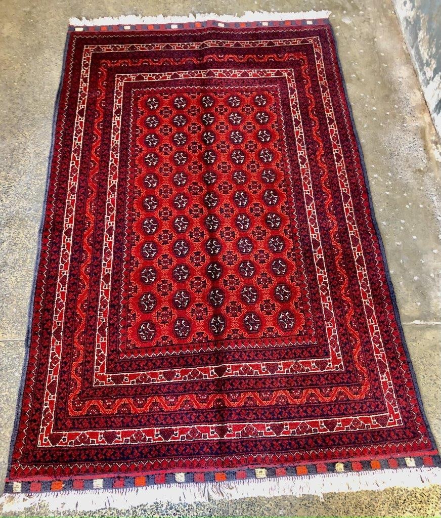 Red Afghan Baluch Rug , Afghan Handmade Rug , Wool Rug , Bedroom Rug 3' X 5' (1 of 6)