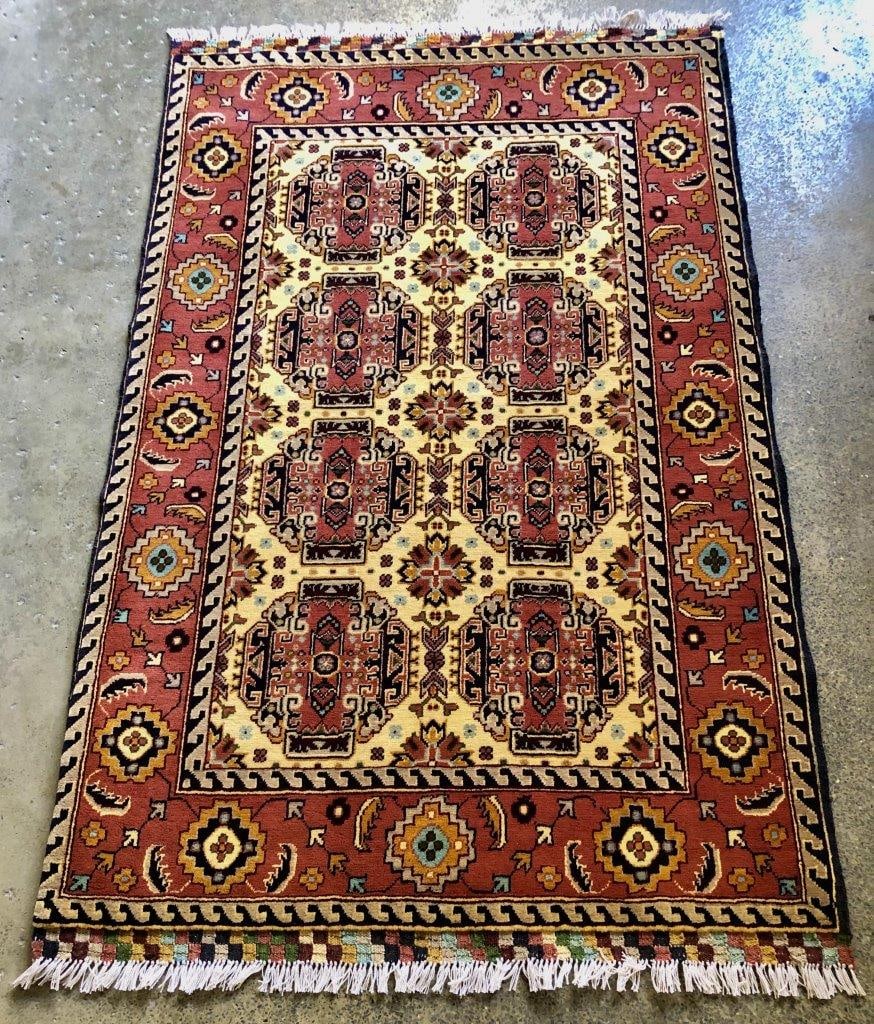 Vintage Hand Knotted Persian Pictorial Carpet 3' X 5' (1 of 5)