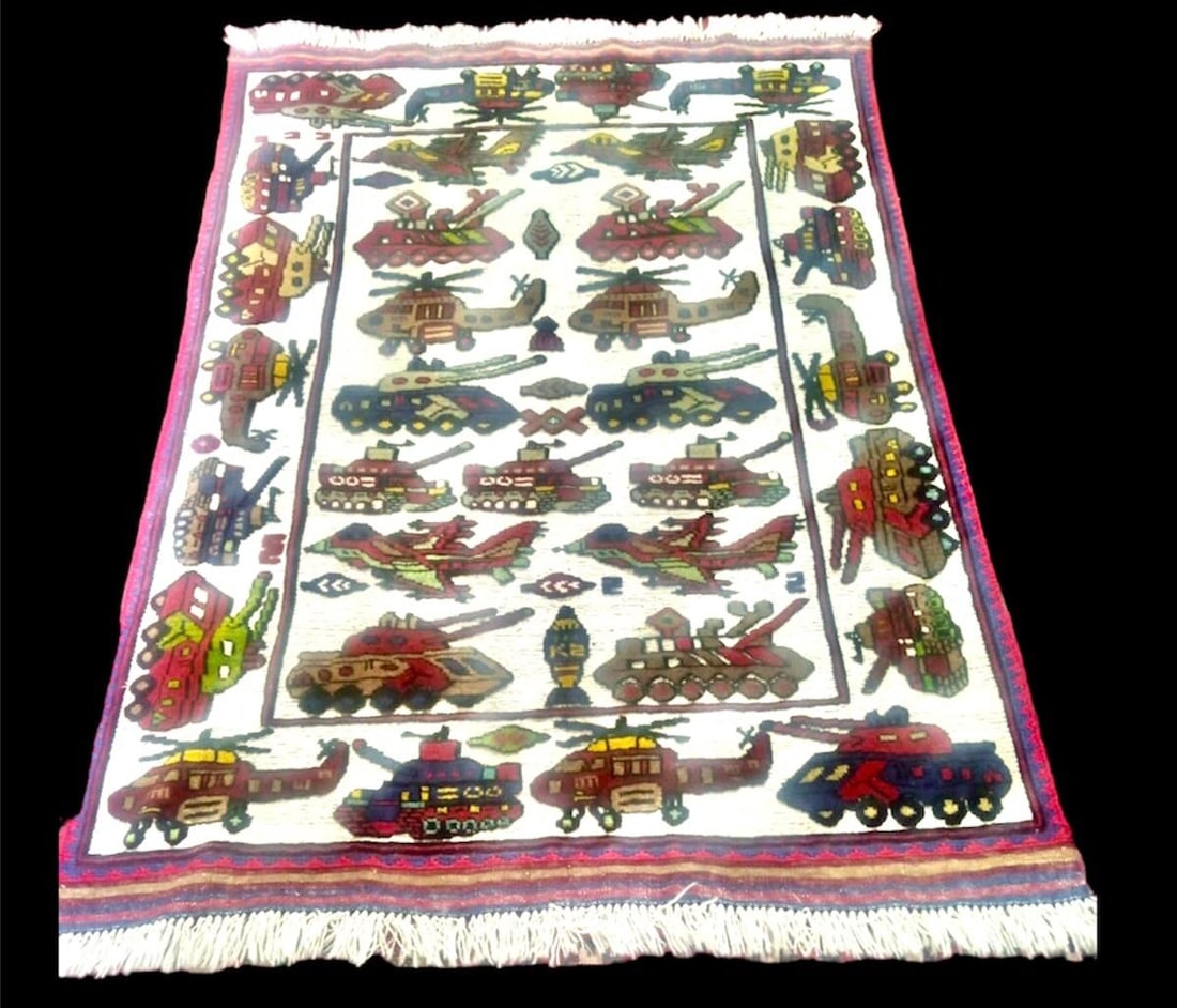 Vintage Pure Wool Handmade War RUG - 4'X6' (1 of 1)