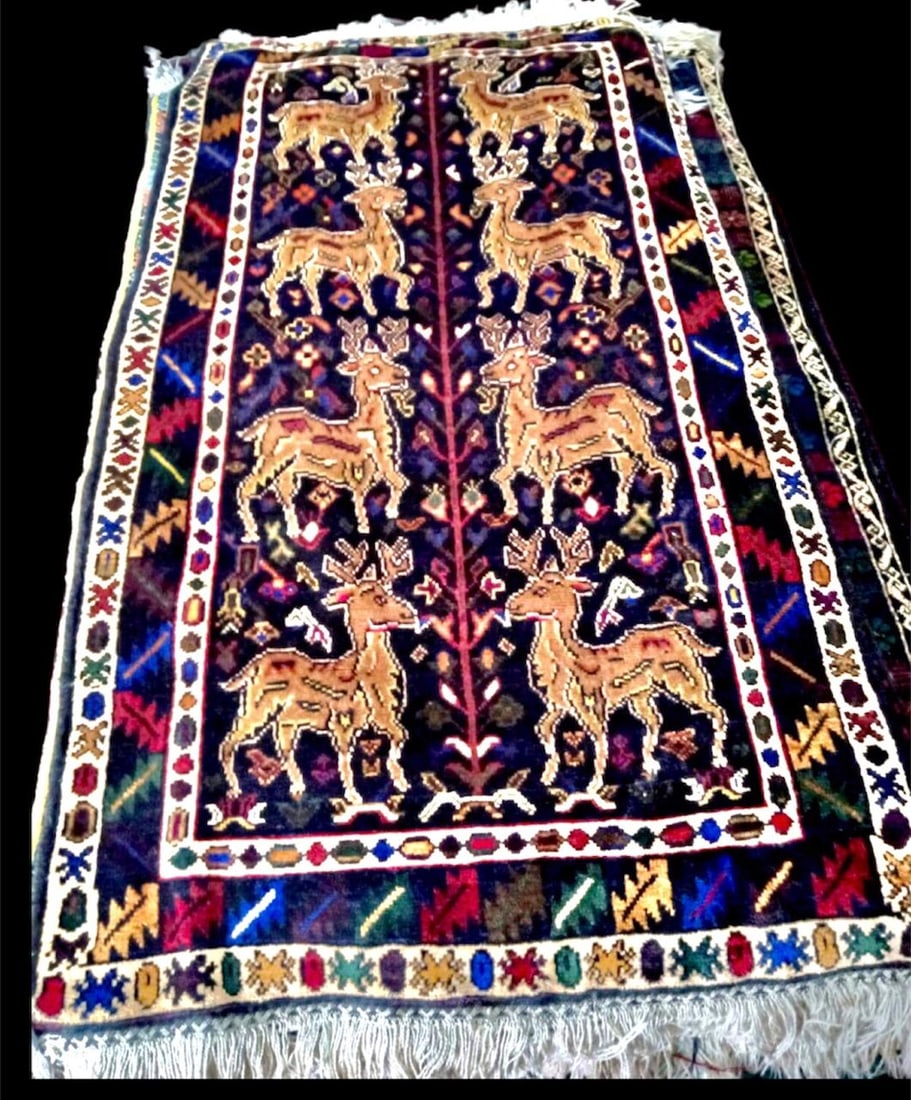 Vintage Design Handmade Afghan Wool Rug - 4' X 6' (1 of 1)