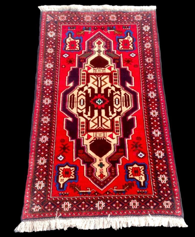 4'x6' Afghan hand knotted red Khal Mohammadi king size rug-Wool area rug-soft oriental rug (1 of 1)