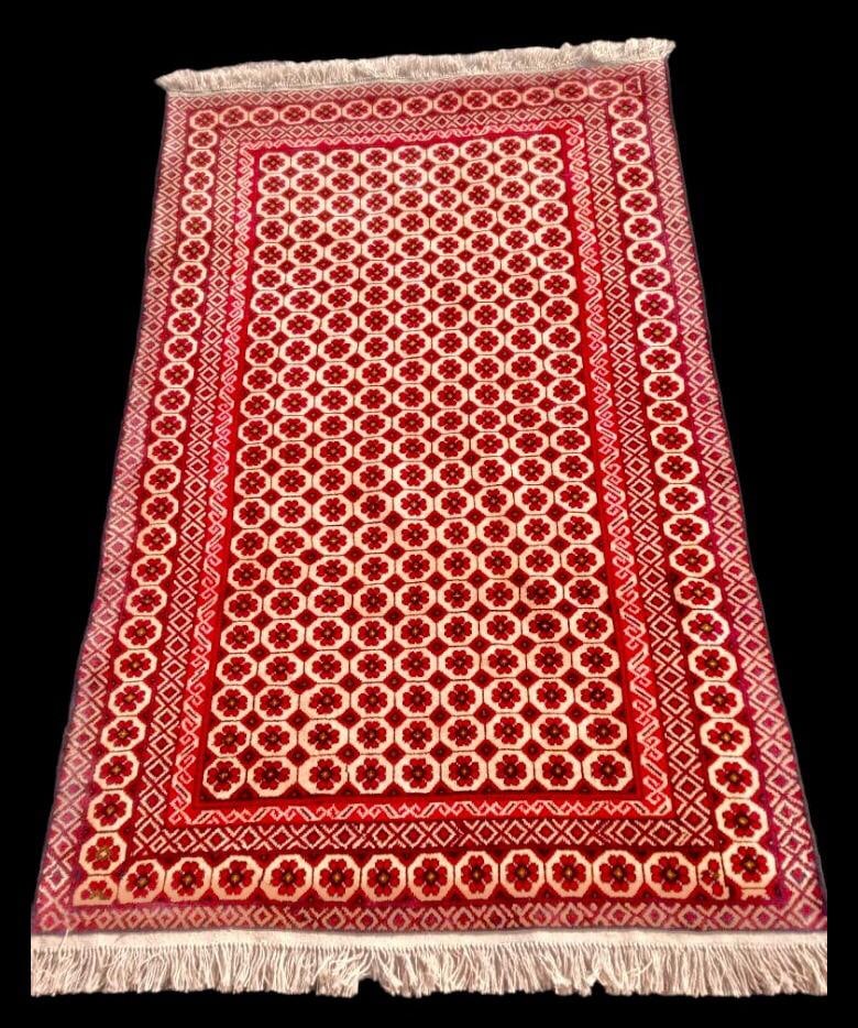 4'X6' Afghan Handmade Soft Natural Color, Hand Spun Wool Rug