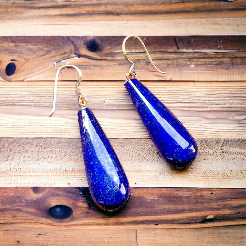 Lapis Lazuli Earrings - Natural Lapis Jewelry - Handmade Jewelry (1 of 2)