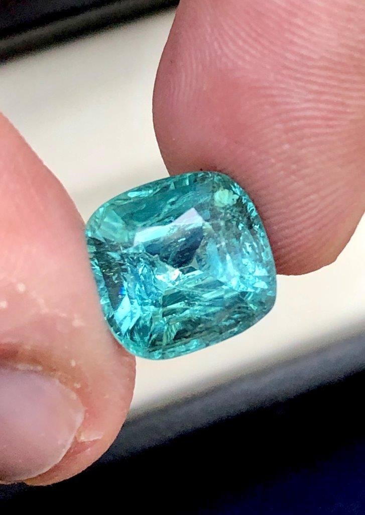 5.60 Carats Beautiful Natural Lagoon Tourmaline Gemstone - 10.5X10X8 mm (1 of 4)