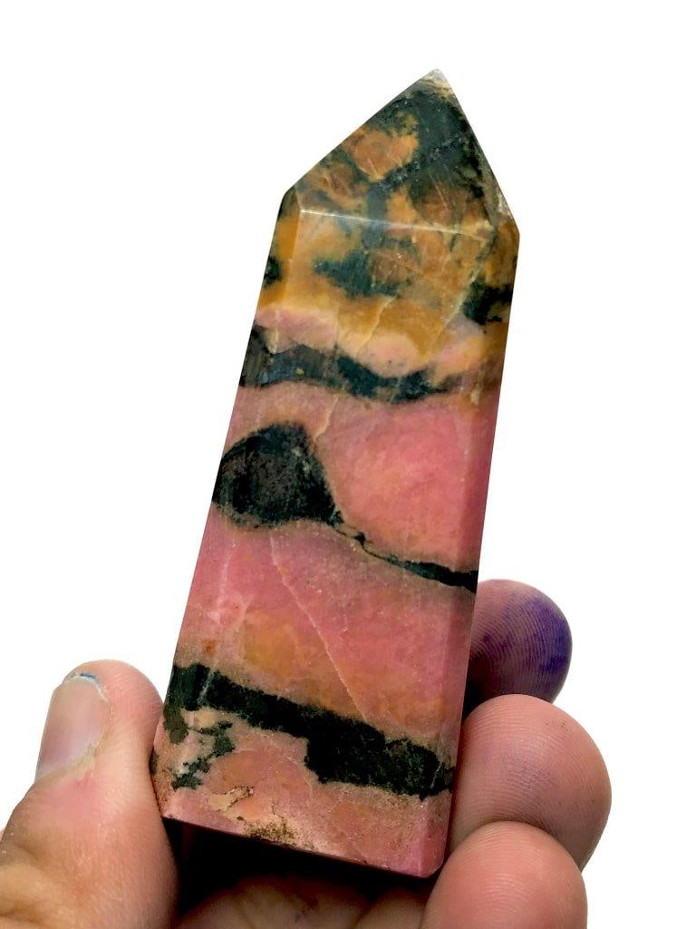 AAA Quality Rhodonite Tower Crystal Natural Pink & Black Gemstone - 146.53 Grams - 74X25X18 mm: AAA Quality Rhodonite Tower Crystal Natural Pink & Black Gemstone - 146.53 Grams - 74X25X18 mm Shipping: $33.00. Shipping rates are determined by Parcel weight and destination.